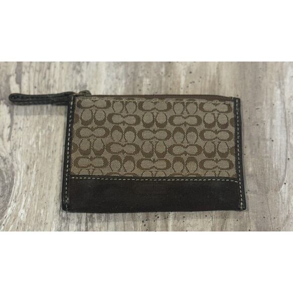 Vintage Coach Leatherworks Coin Pouch Brown Signature Print - Picture 2 of 8